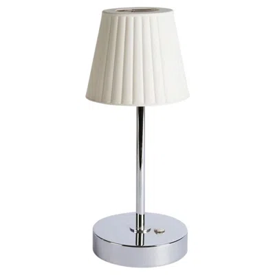 Pre-owned Villari Reve Silver And White Table Lamp