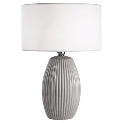 Pre-owned Villari Reve Small Light-gray Table Lamp In Clear