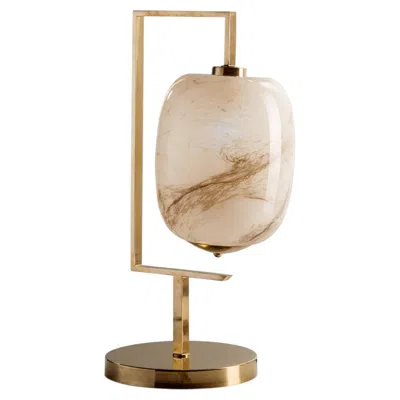 Pre-owned Villari Roma Alabaster Table Lamp In Sand