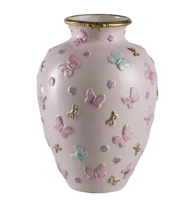Villari Small Butterfly Vase In Pink