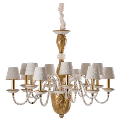 Pre-owned Villari Taormina 12-light White And Gold Chandelier