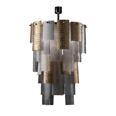 Pre-owned Villari The Wall 8-light Chandelier In Transparent