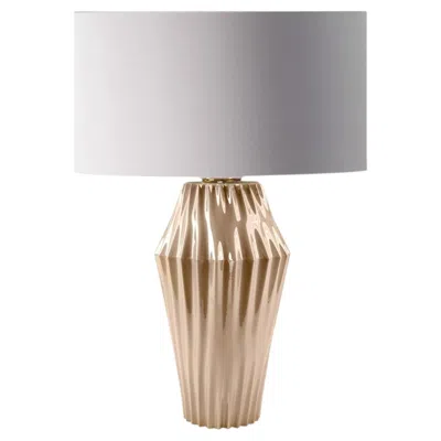 Pre-owned Villari Vertigo Bronze Table Lamp In Clear