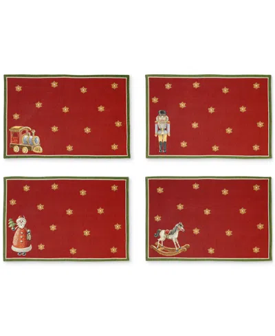 Villeroy & Boch 2025 Toy's Delight Anniversary Placemats, Set Of 4 In Red