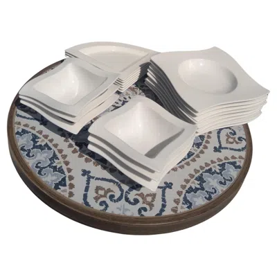 Pre-owned Villeroy & Boch 20pc. Set Of Villeroy And Boch Wavy Dish Set In Gray