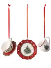 Villeroy & Boch Toy's Delight Ornaments (set Of Three) In Rot