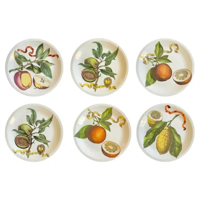 Pre-owned Villeroy & Boch 6 Fruit Plates Collection By  Septfontaines, Luxembourg, 1970s In Sand