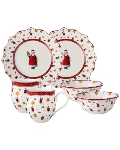 Villeroy & Boch 6pc Toy's Delight Santa Breakfast Set For Two In Multi