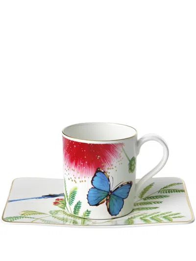 Villeroy & Boch Amazonia Porcelain Espresso Cups And Saucers (set Of 6) In White