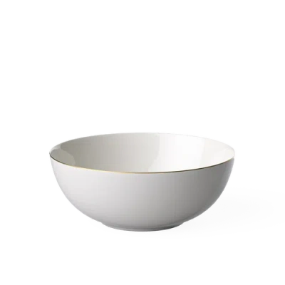 Villeroy & Boch Anmut Gold Round Vegetable Bowl In White
