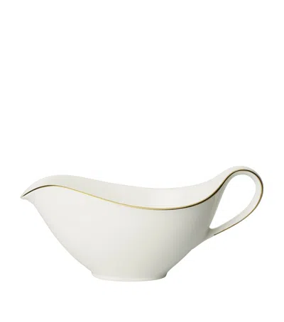 Villeroy & Boch Anmut Gold Sauce Boat In White