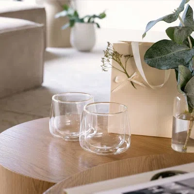 Villeroy & Boch Artesano Hot & Cold Beverages Cappuccino Mug, Set Of 2 Glasses, Double-walled Glasses For Cold And H In Clear