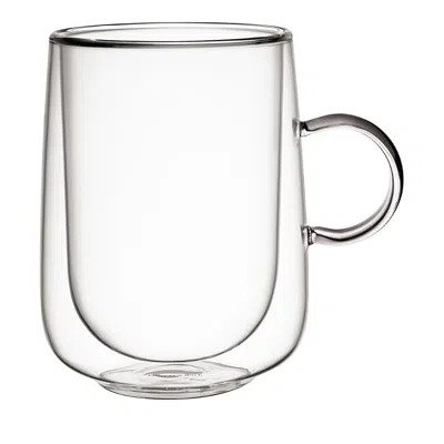 Villeroy & Boch Artesano Hot And Cold Beverages Insulated Extra Large Latte Glass With Handle, Set Of 2 In Transparent