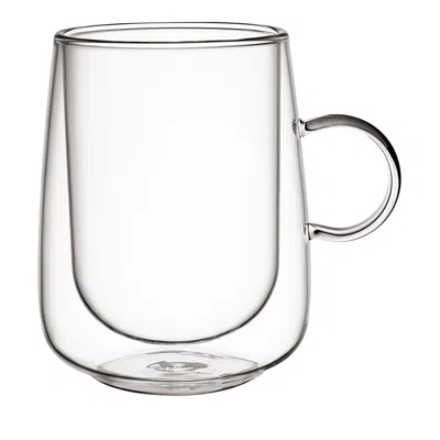 Villeroy & Boch Artesano Hot And Cold Beverages Insulated Large Latte Glass With Handle, Set Of 2 In Transparent