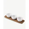 Villeroy & Boch Artesano Original Porcelain And Wood Dip Bowl Set
