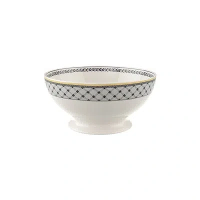 Villeroy & Boch Audun Ferme 34 Oz. Round Salad Bowl In White;gray;yellow