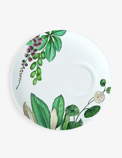 VILLEROY & BOCH AVARUA LEAF-PRINT PORCELAIN ESPRESSO SAUCER 14.5CM,50750260