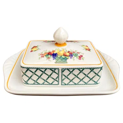 Pre-owned Villeroy & Boch Basket Rare Rectangular Covered Butter Dish, Germany, 1970 In Sand