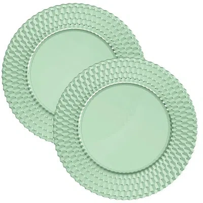 Villeroy & Boch Boston 12.5" Crystal Dinner Plate In Green