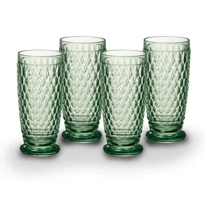 Villeroy & Boch Boston 13.5 Oz. Lead Free Crystal Highball Glass, S/4 In Green