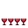 Villeroy & Boch Boston Red Crystal Dessert Bowl/ Champagne Glass, Set Of 4 In Red