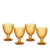 Villeroy & Boch Set Of 4 Boston Saffron Red Wine Glasses In Orange