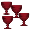 Villeroy & Boch Boston Red Crystal Dessert Bowl/ Champagne Glass, Set Of 4 In Red