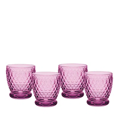 Villeroy & Boch Boston Double Old Fashioned Glasses, Set Of 4 In Berry