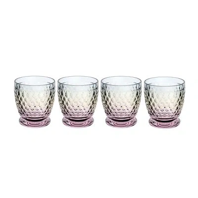 Villeroy & Boch Boston Double Old Fashioned Tumbler, Set Of 4, 11 Oz, Crystal Glass Tumbler For Hot And Cold Drinks, In Multi-colored