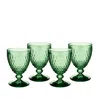Villeroy & Boch Boston Goblet, Set Of 4 In Green