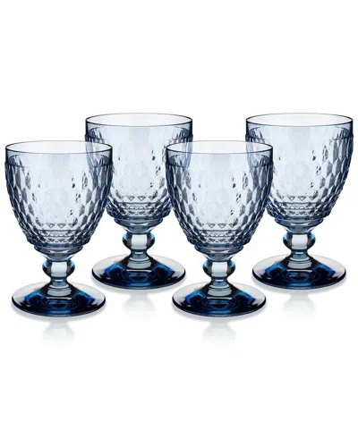Villeroy & Boch Boston Goblets Set Of 4 In Blue