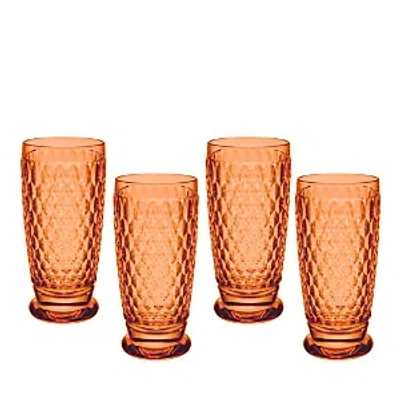 Villeroy & Boch Boston Highball Glasses, Set Of 4 In Apricot