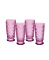 Villeroy & Boch Boston Highball Glasses, 13.5oz. Set Of 4 In Berry
