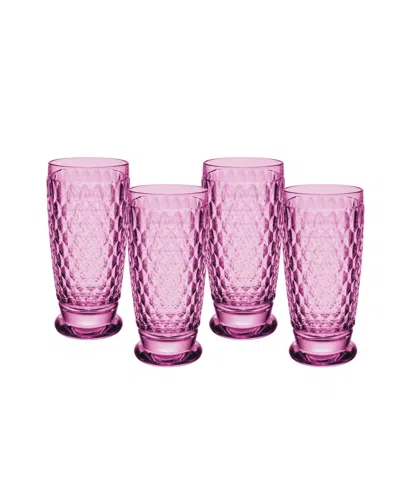 VILLEROY & BOCH BOSTON HIGHBALL GLASSES, 13.5OZ. SET OF 4