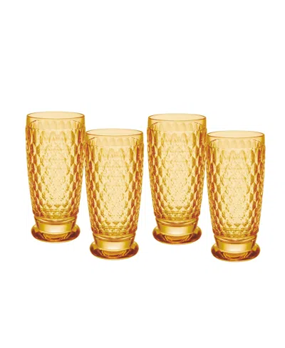 VILLEROY & BOCH BOSTON HIGHBALL GLASSES, 13.5OZ. SET OF 4