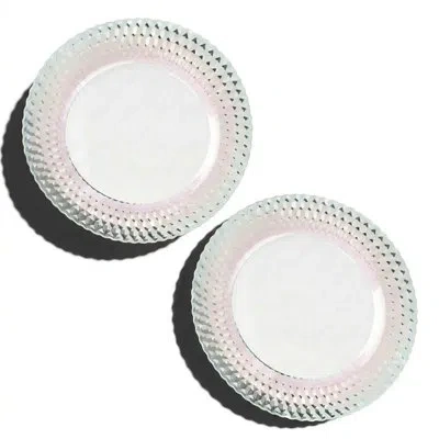 Villeroy & Boch Boston Pearl Collection Buffet Plate, Set Of 2, 12.5 In Diameter, Crystal Glass, Made In Germany, Ir
