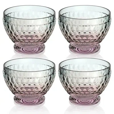 Villeroy & Boch Boston Pearl Collection Dessert Bowl, Set Of 4, Made In Germany, Multicolored Shimmering, Dishwasher In Transparent