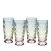Villeroy & Boch Boston Pearl Crystal Highball Glasses, Set Of 4 In Multi