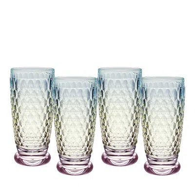 Villeroy & Boch Boston Pearl Crystal Highball Glasses, Set Of 4 In Multi