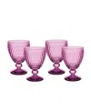 Villeroy & Boch Boston Red Wine Glasses, Set Of 4 In Berry