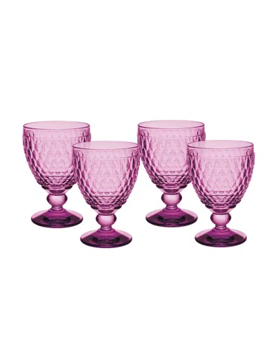 VILLEROY & BOCH BOSTON RED WINE GLASSES, SET OF 4