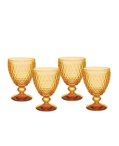 Villeroy & Boch Boston Red Wine Glasses, Set Of 4 In Saffron