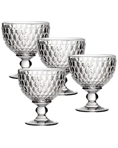 Villeroy & Boch Boston Set Of 4 Colored Champagne / Dessert Bowls In Clear