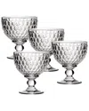 Villeroy & Boch Boston Champagne/dessert Bowls, Set Of 4 In Clear