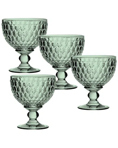 Villeroy & Boch Boston Set Of 4 Colored Dessert Bowls In Green