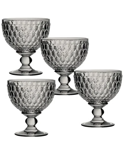Villeroy & Boch Boston Set Of 4 Colored Dessert Bowls In Gray