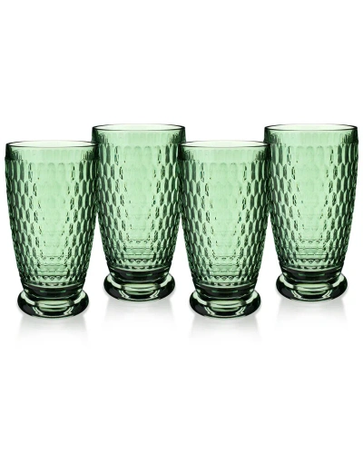 Villeroy & Boch Boston Set Of 4 Colored Tumblers In Green