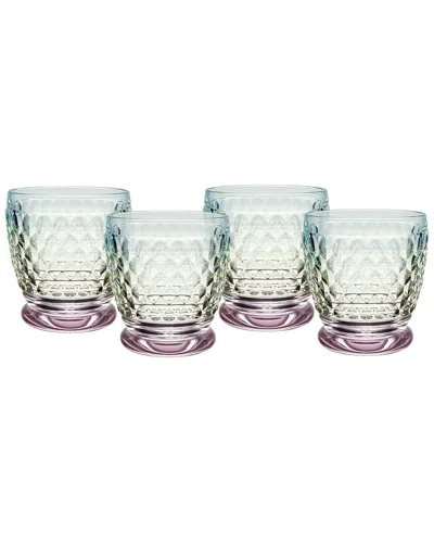 Villeroy & Boch Boston Set Of 4 Double Old Fashioned / Tumblers In Multi