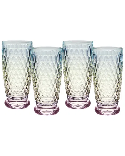 Villeroy & Boch Boston Set Of 4 Highball / Tumblers In Multi