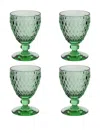 Villeroy & Boch Boston Stemmed Glasses (set Of Four) In Green